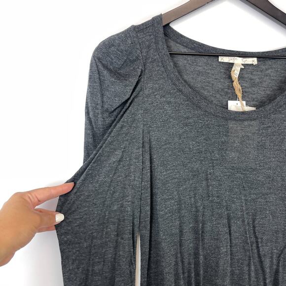 NWT Soft Joie (S) Warren Puff Sleeve Ruched Sleeve LS Shirt Gray - Picture 3 of 10